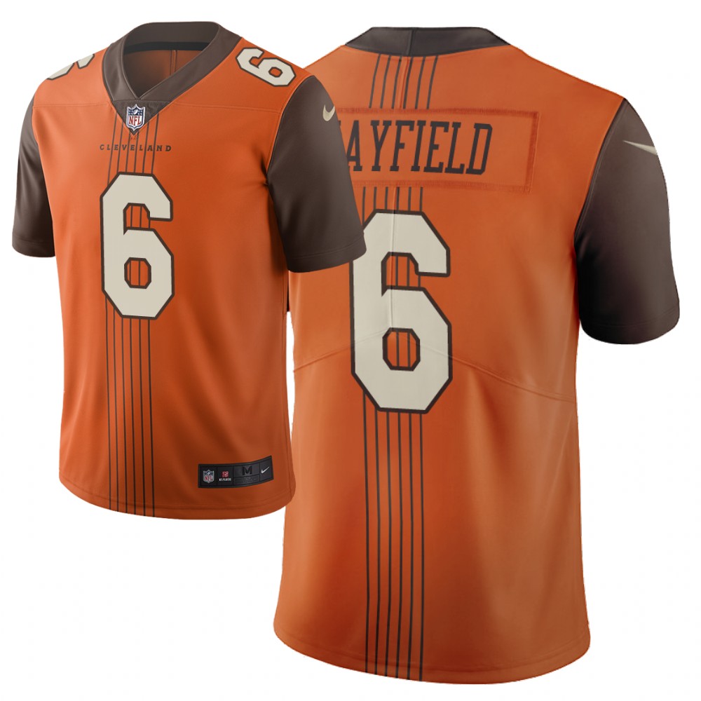 2019 New Nike Cleveland Browns #6 Mayfield Orange Vapor Limited City Edition NFL Jersey